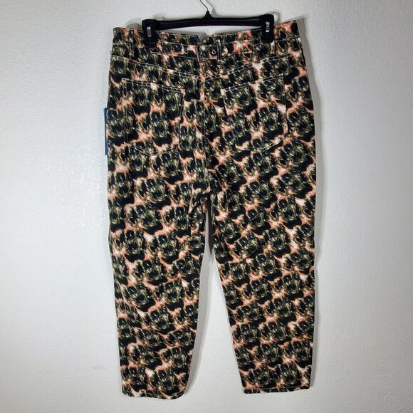 Rachel Comey Olive Crayon Leopard Print Ankle Pants Size 14 100% Cotton - Picture 2 of 11
